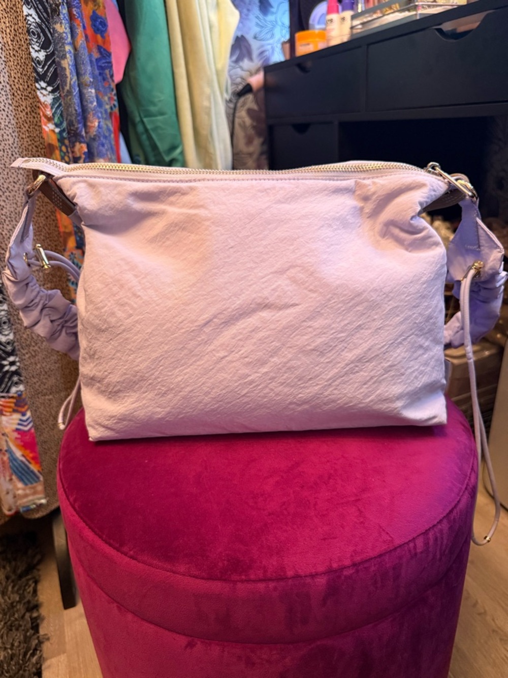 lululemon athletica Sky blue Shoulder Bag with Brown Handle Accent - Picture 2 of 5